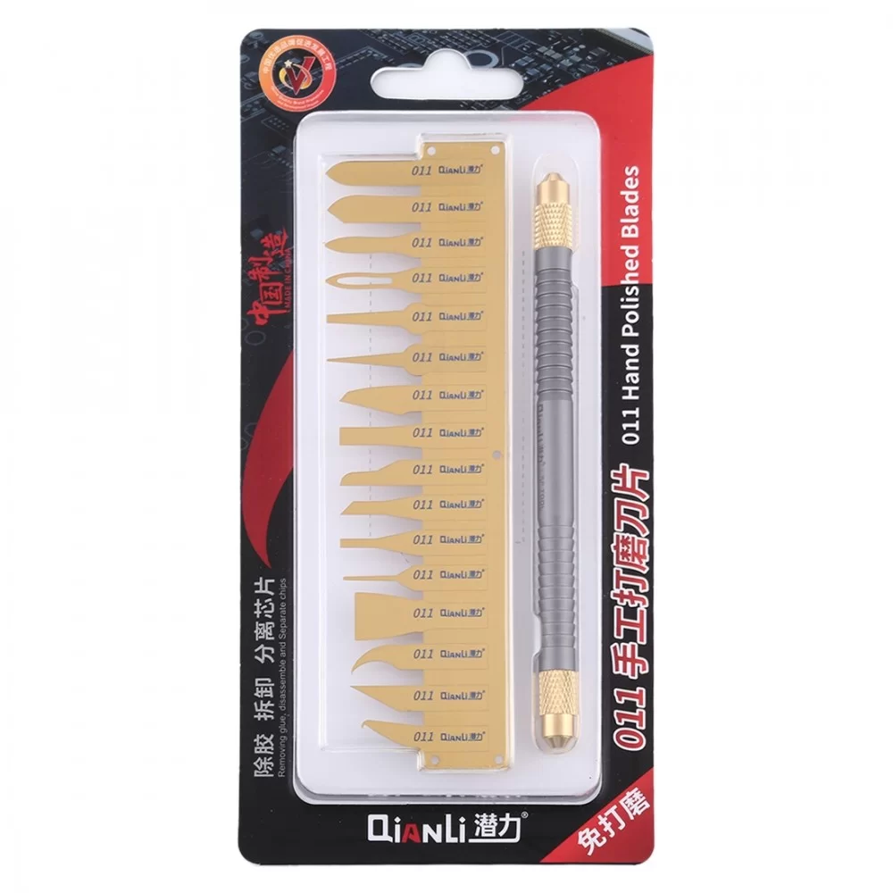 Picture of QIANLI 011 Multifunctioal CPU IC Glue Remover Knife Thin Blade Motherboard BGA Chip Glue Cleaning Knife